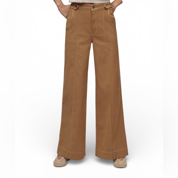 Anthropologie Maeve Wide Leg Pants High Rise Camel Brown US 10 - Picture 7 of 14